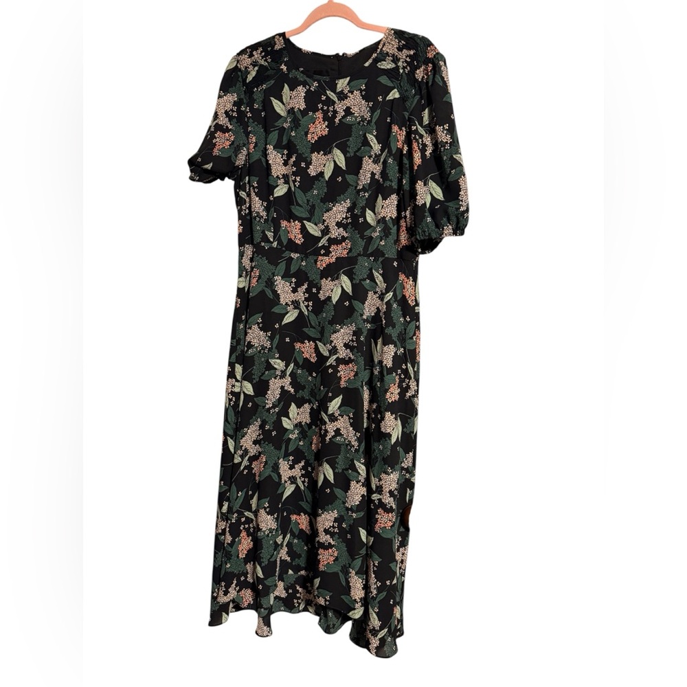 Donna Morgan Black Floral Long Sleeve Dress